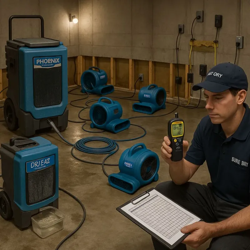 Structural Drying and Dehumidification process in Orange, OH